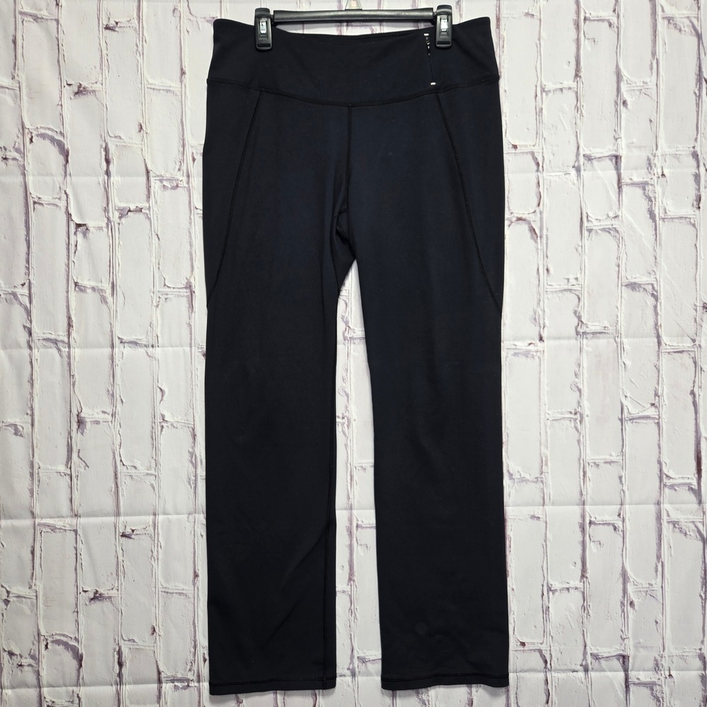 CALIA by Carrie‎ Underwood Womens Black Yoga Pants Zipper Pocket Mesh Back Large